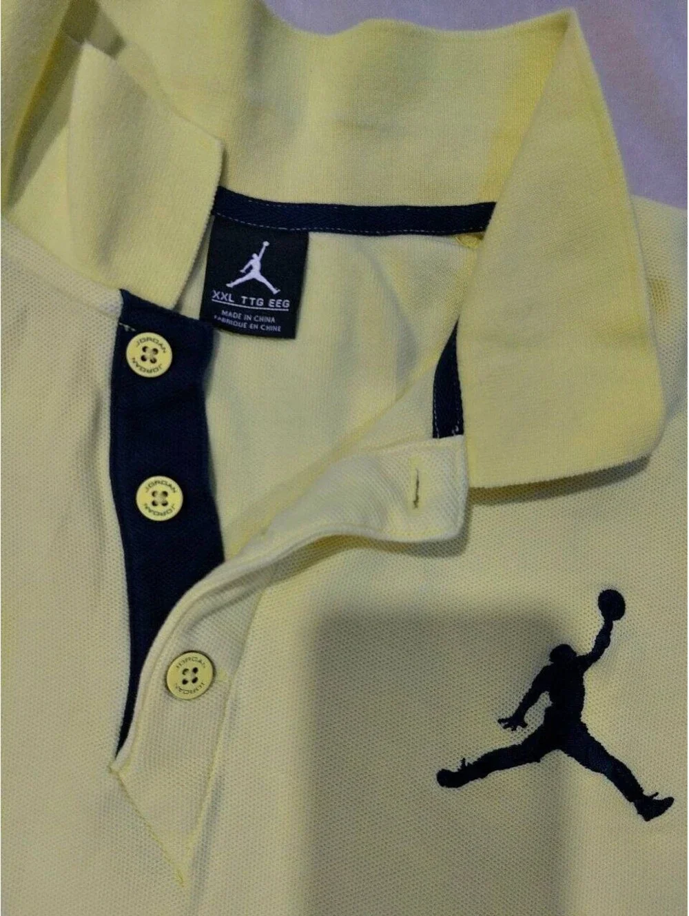 Air Jordan Dri-Fit Sport Golf Polo for Men Yellow Size XXL Good Condition